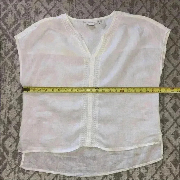 House of Harlow REVOLVE Linen Embroidered Top Medium White - Picture 9 of 12